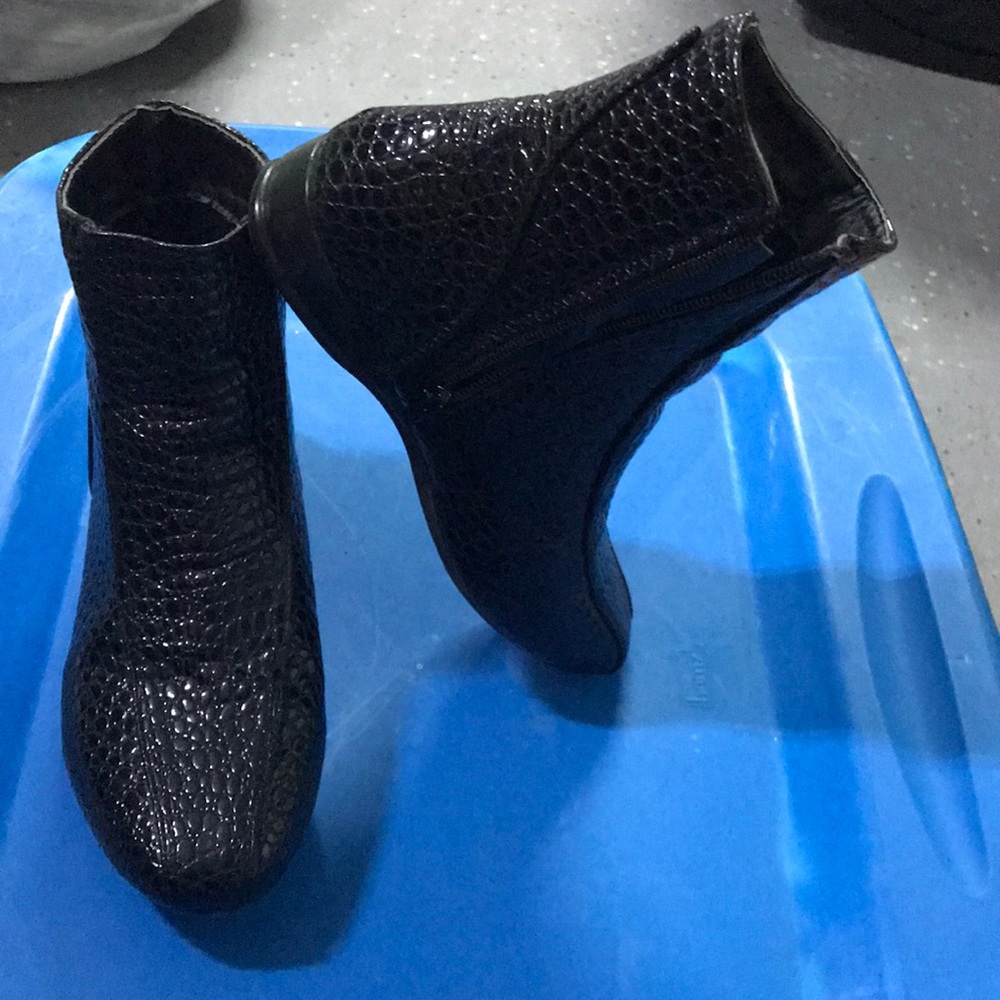 Bright black boots